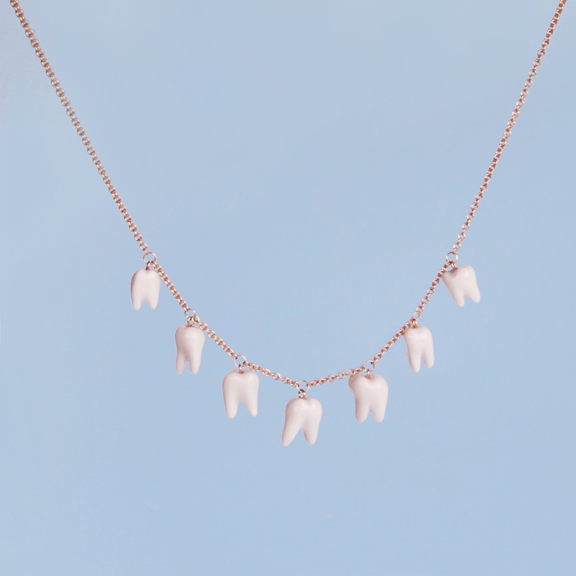 Porcelain teeth necklace