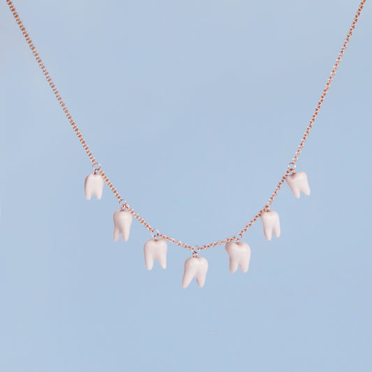 Porcelain teeth necklace