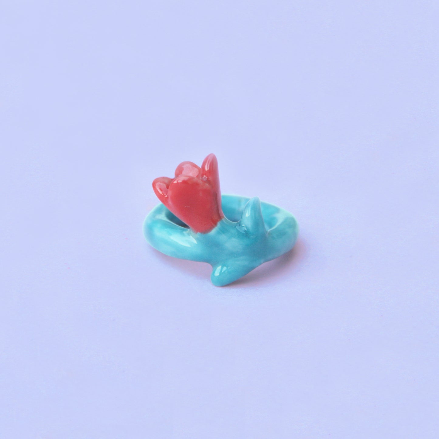 Porcelain tulip flower ring