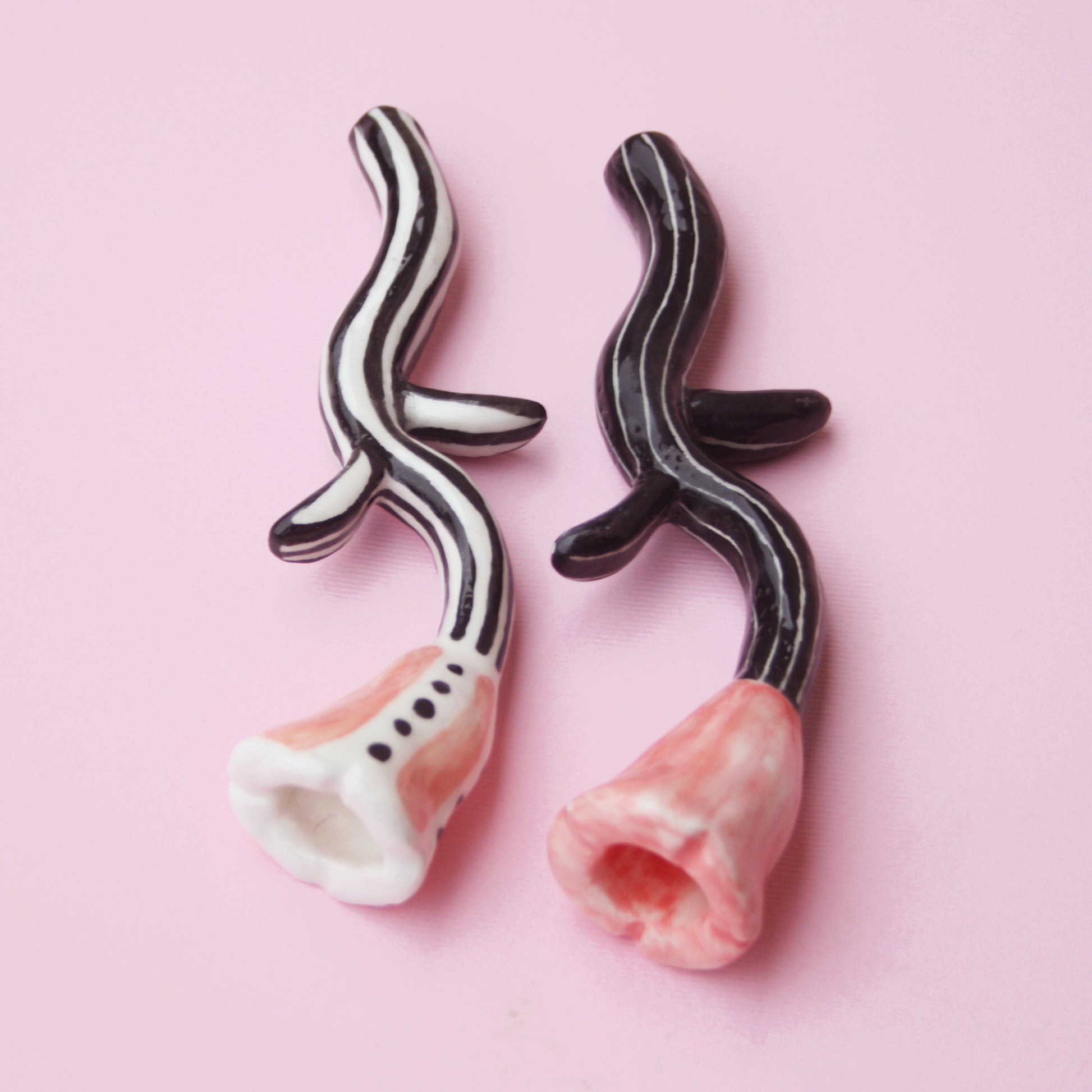 Ceramic flower smoking pipes girly pink