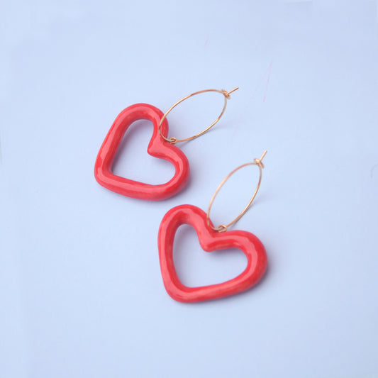LOLITA HEART HOOP EARRINGS