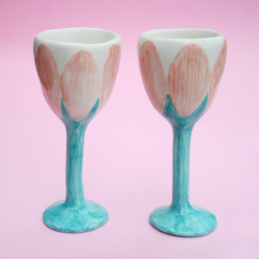 CERAMIC GOBLETS - SET OF 2