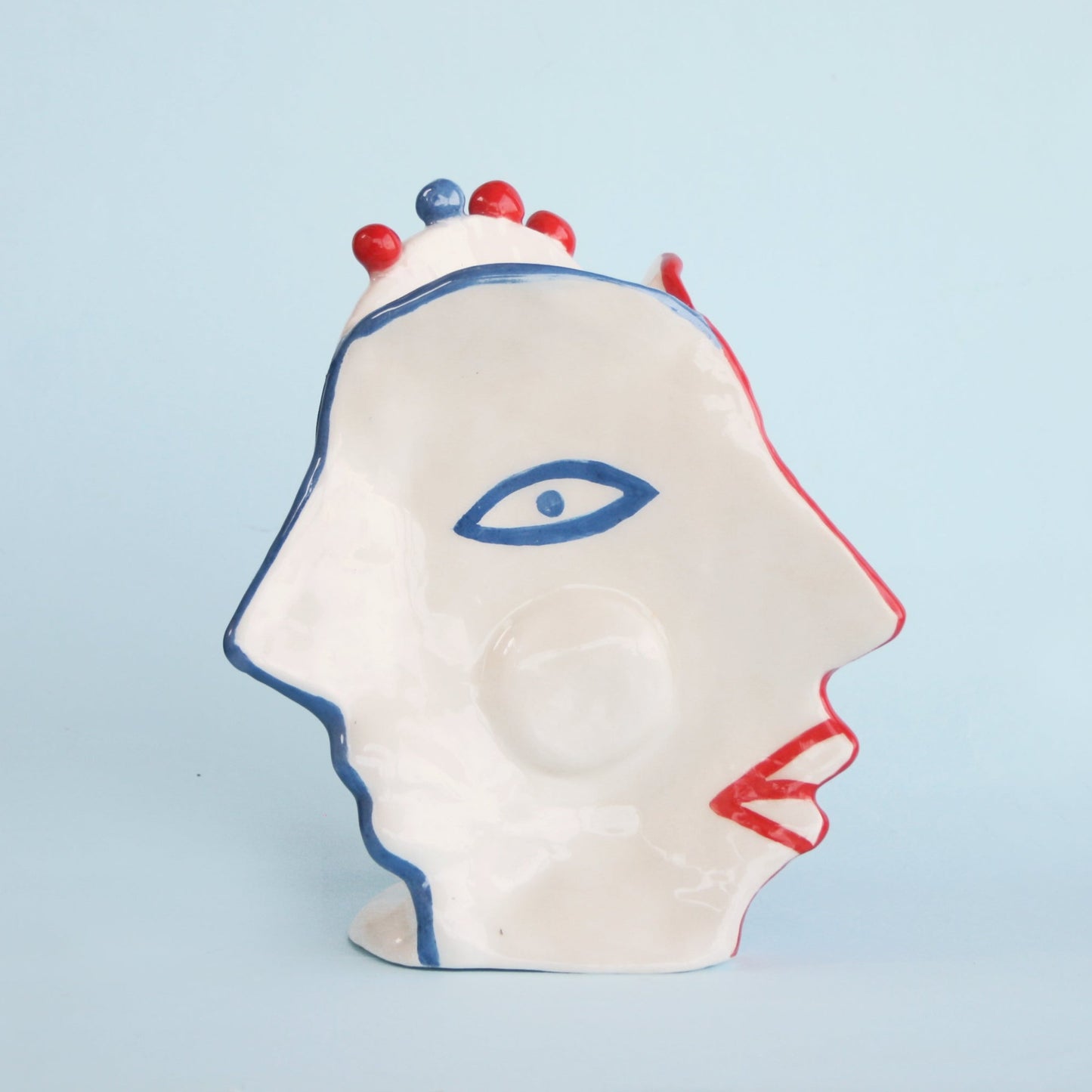 3 FACED CERAMIC FLOWER VASE