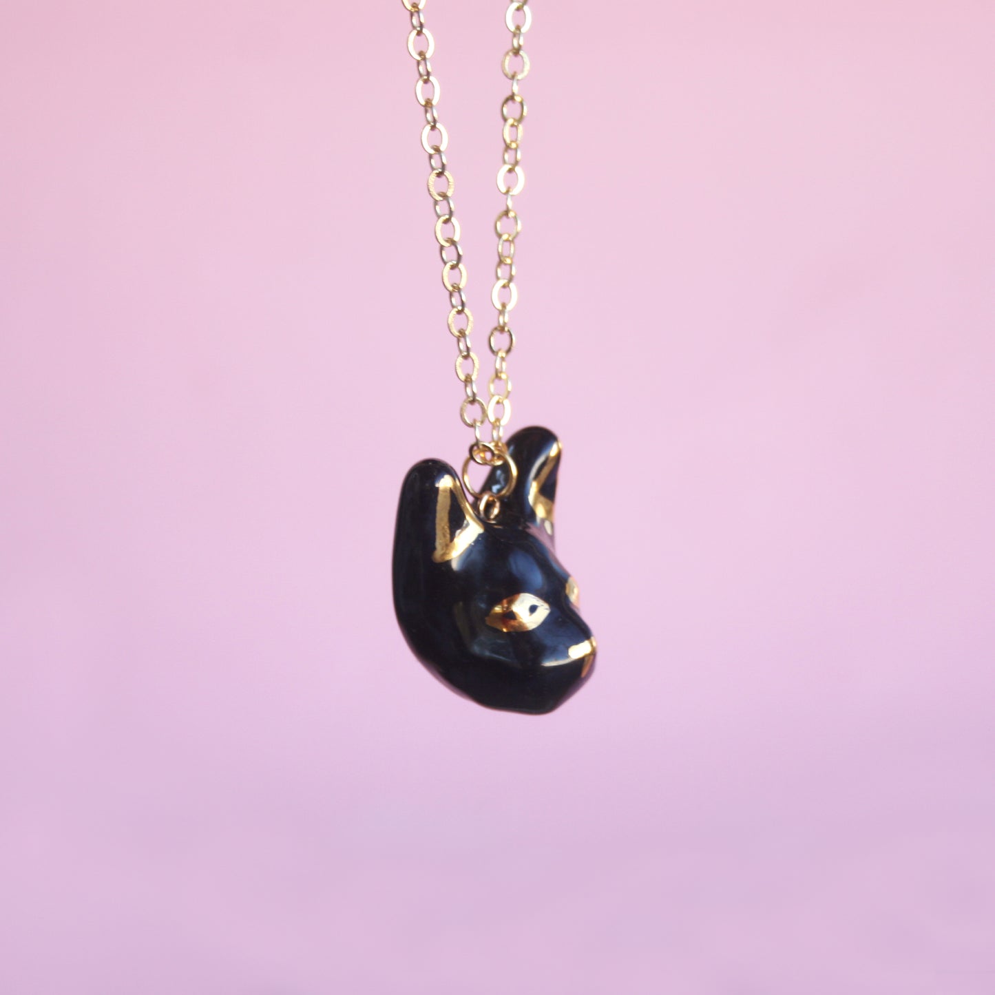 BLACK CAT - PORCELAIN NECKLACE