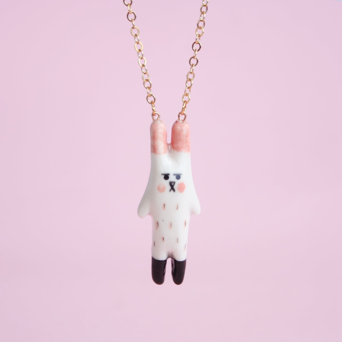 Cute pink bunny necklace