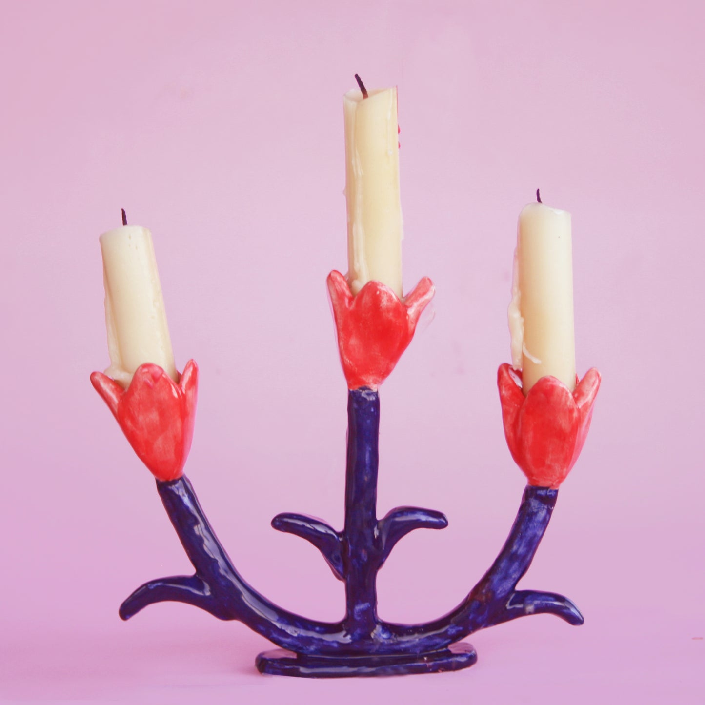 TRIPLE TULIP CANDLE HOLDER