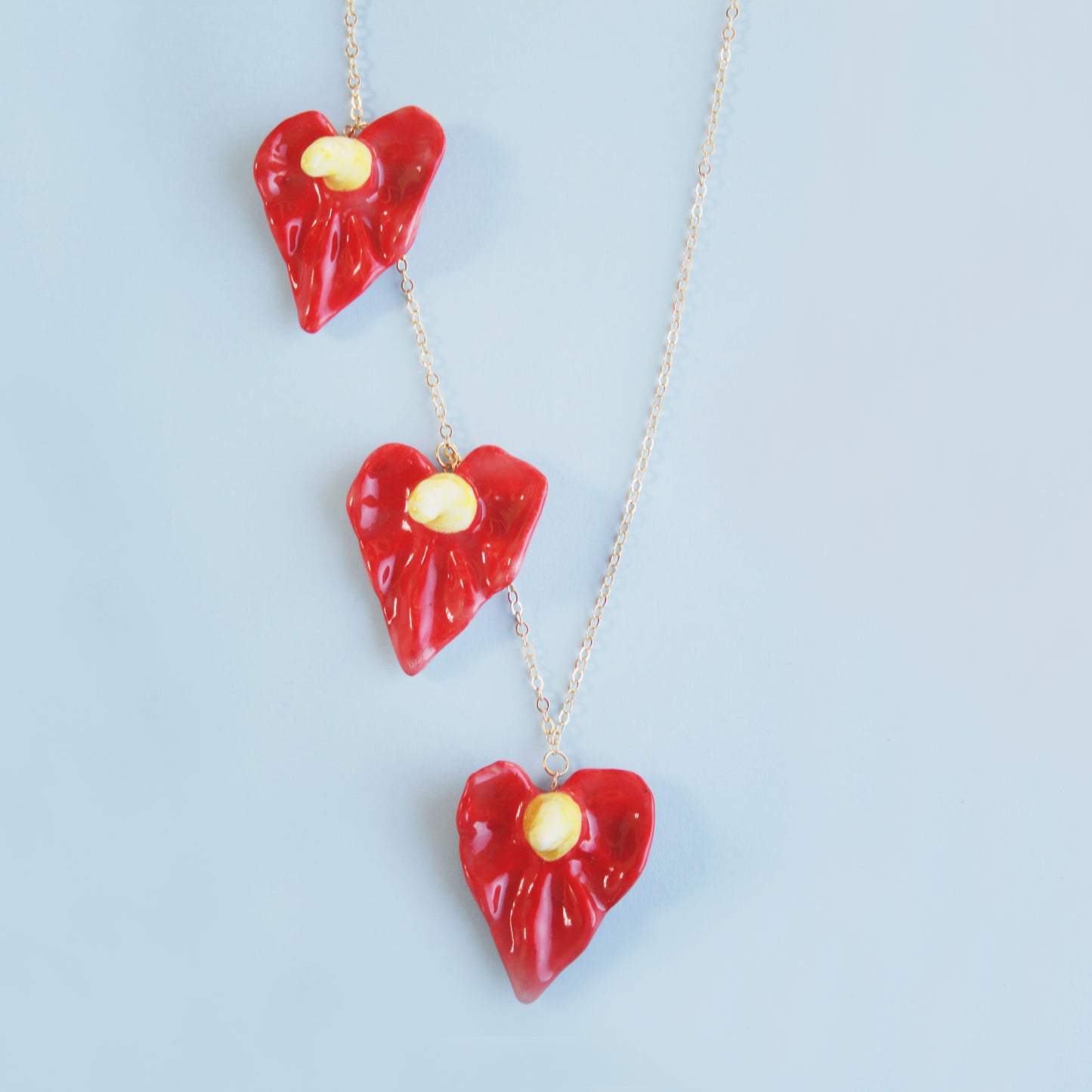 TRIPLE ANTHURIUM NECKLACE