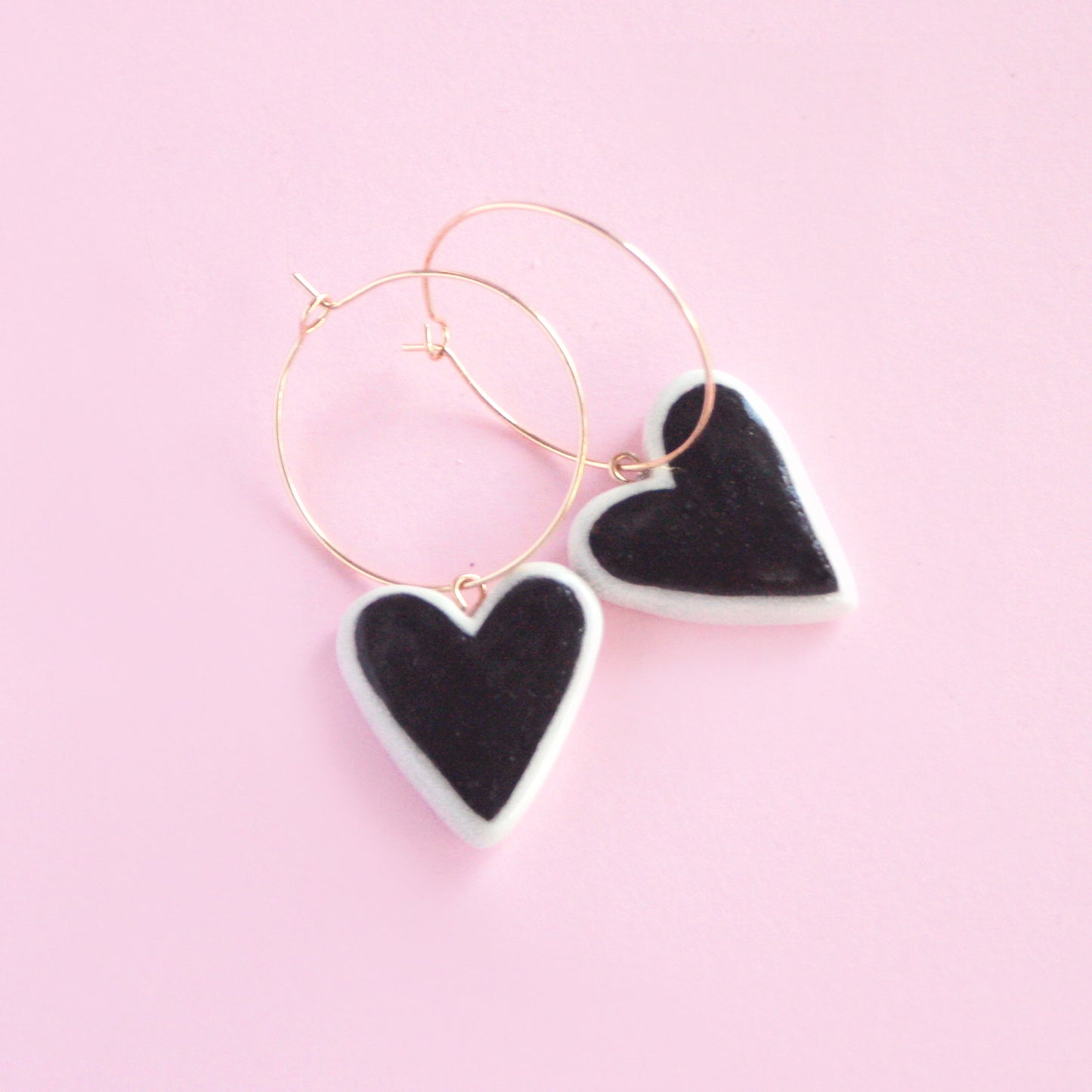 REVERSIBLE HEART HOOP EARRINGS