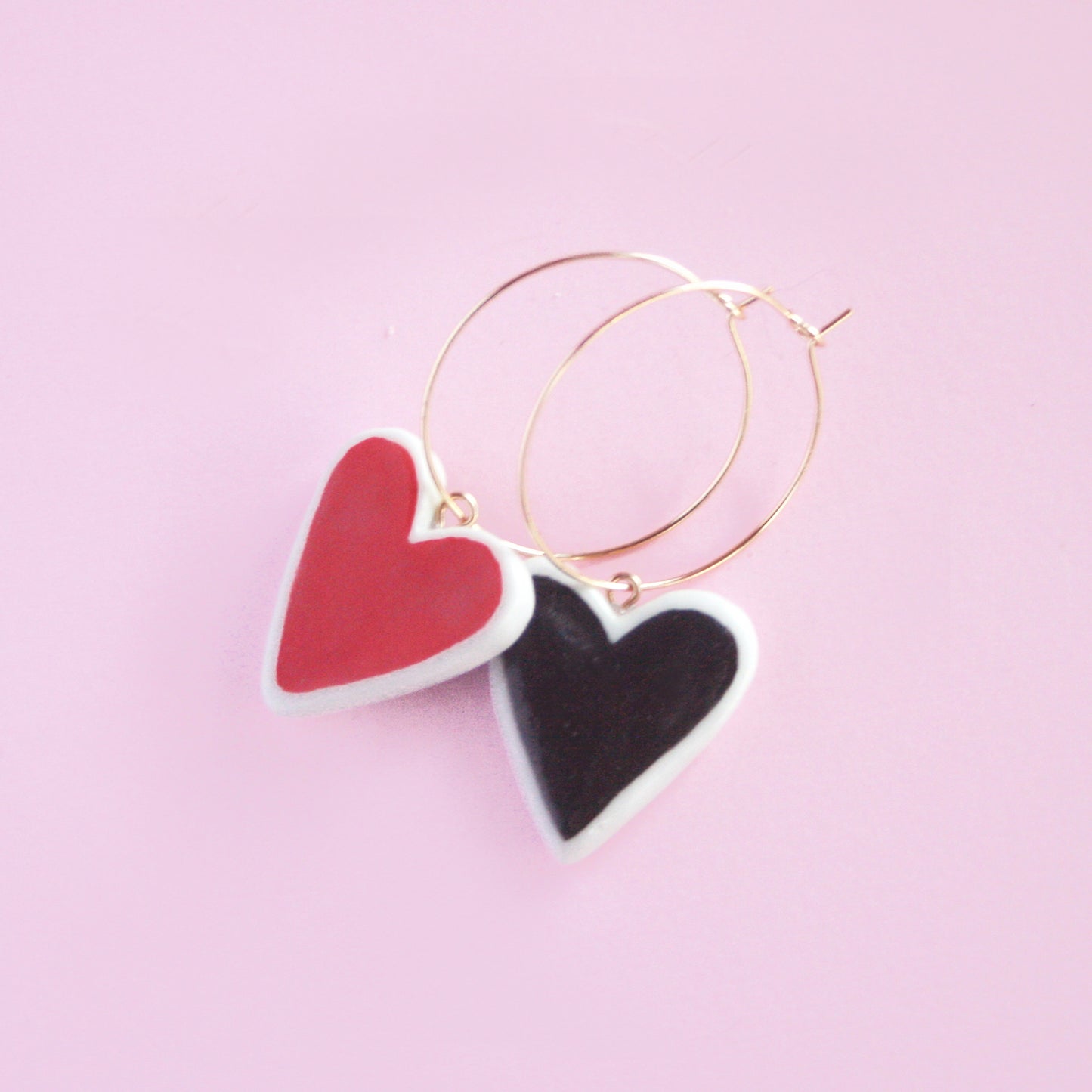 REVERSIBLE HEART HOOP EARRINGS