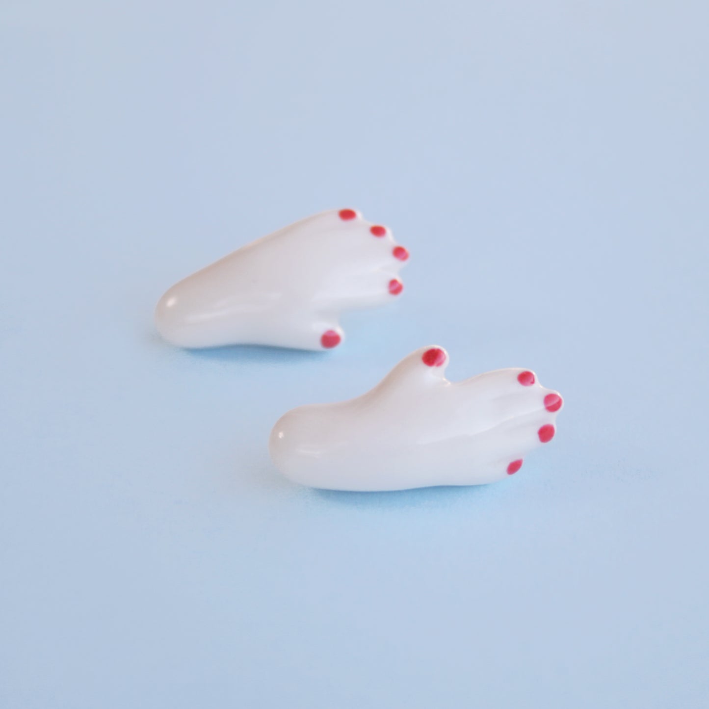 HAND EARRINGS -  PORCELAIN STUDS