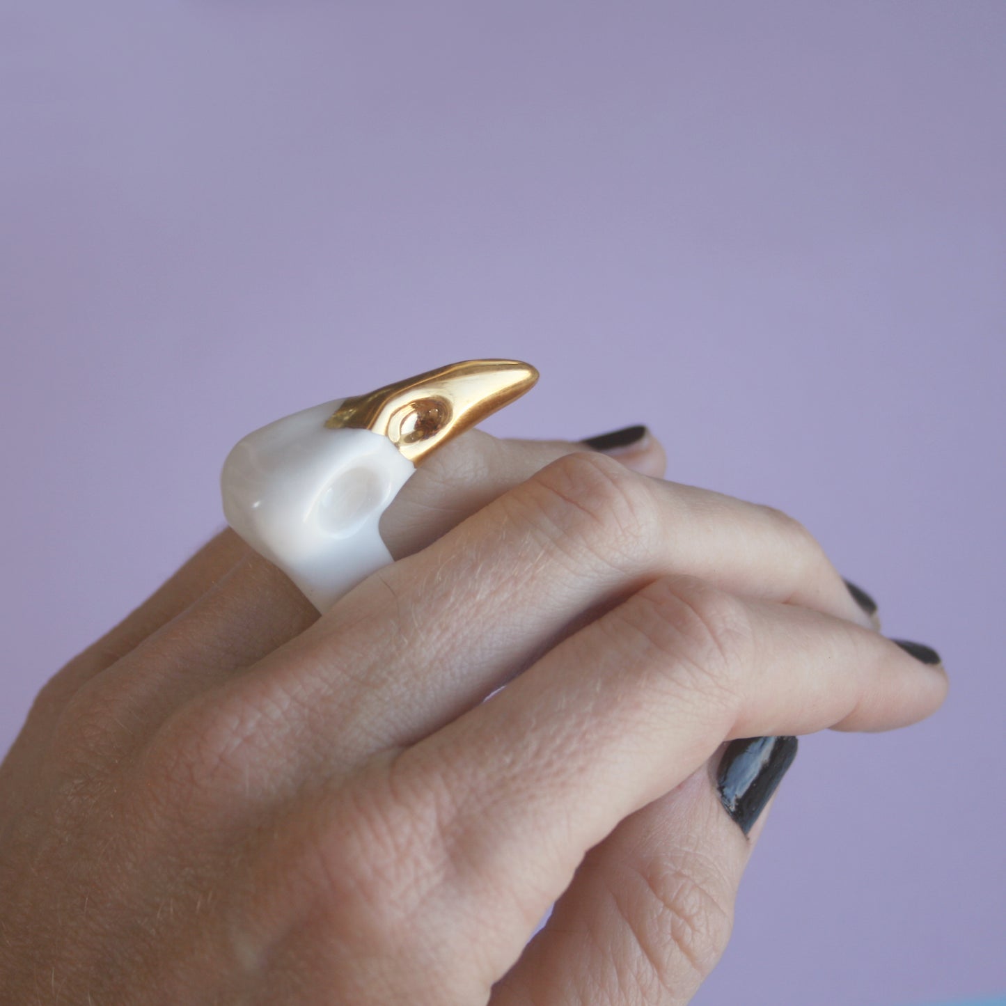 BIRD SKULL - PORCELAIN RING