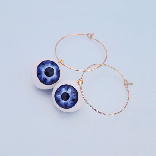 EYEBALLS - PORCELAIN HOOP EARRINGS