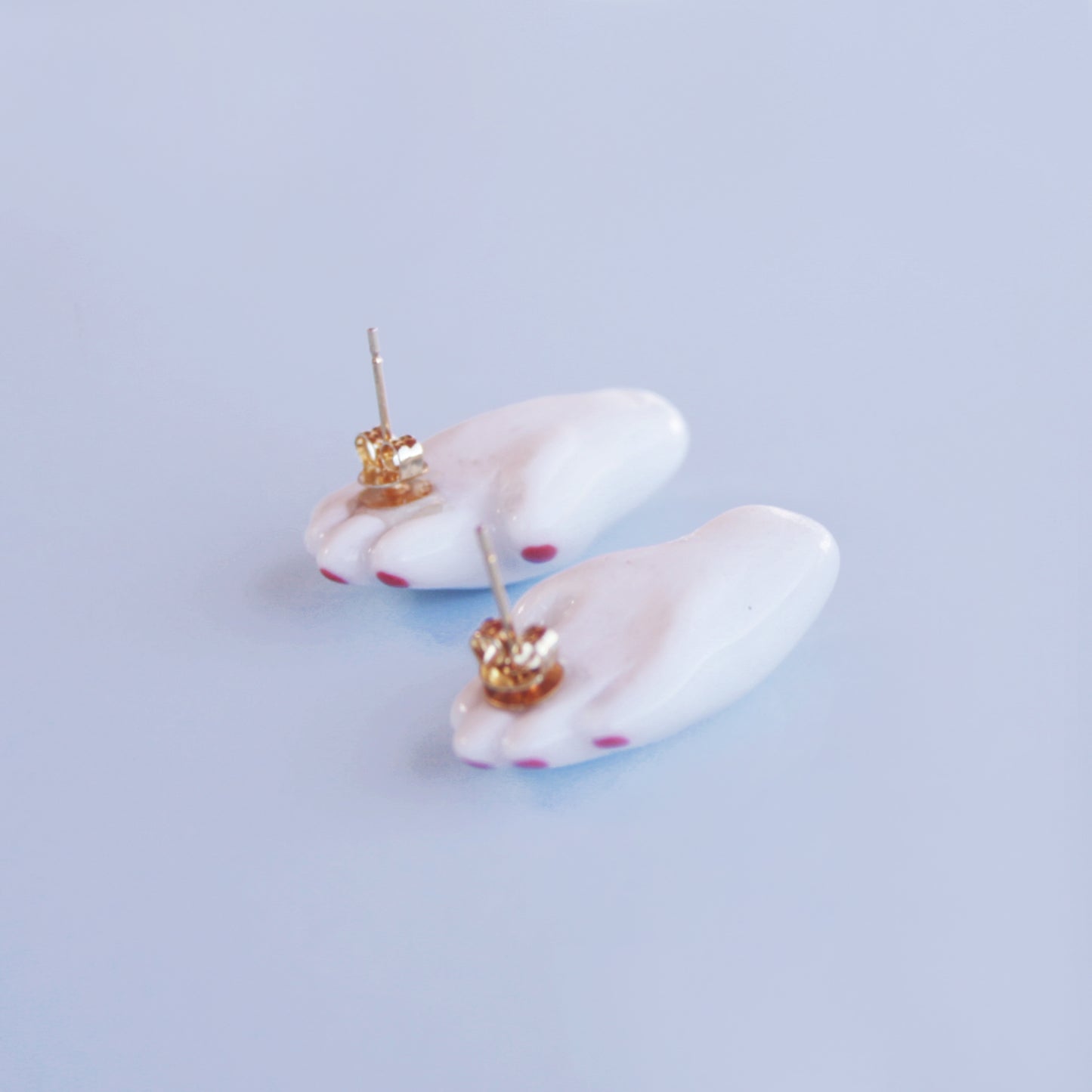 HAND EARRINGS -  PORCELAIN STUDS