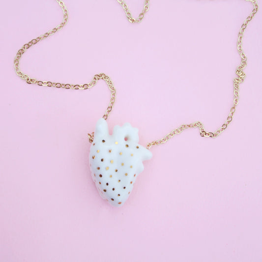 Anatomical heart necklace porcelain 