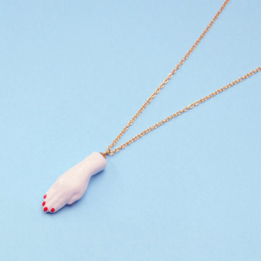 HAND - PORCELAIN CHARM NECKLACE