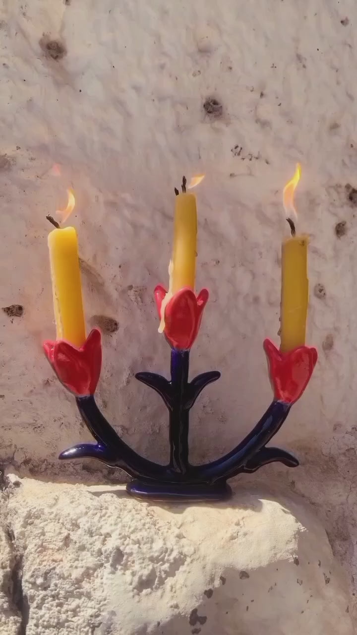 TRIPLE TULIP CANDLE HOLDER – SIAMESE TWIN STUDIO