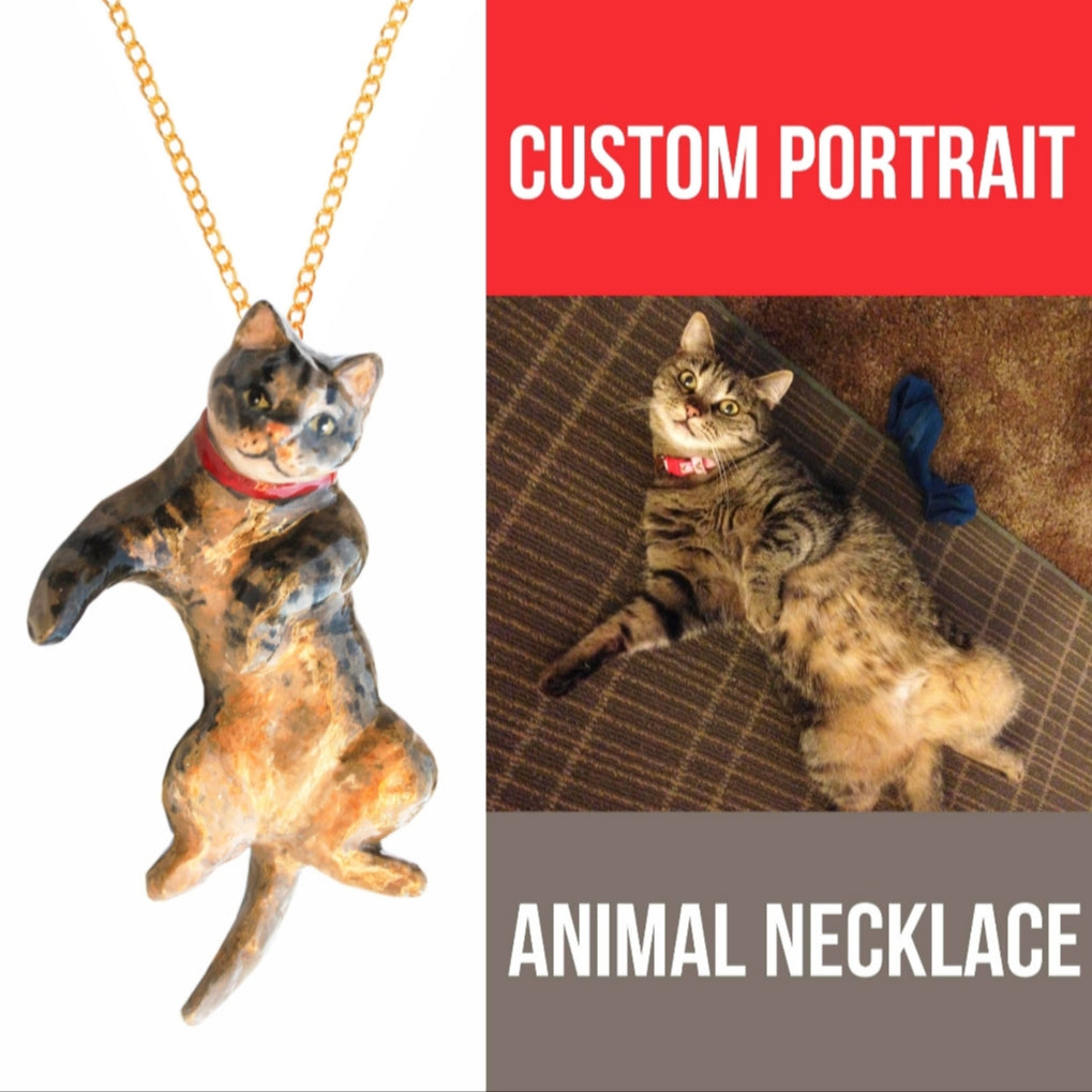 PET PORTRAIT NECKLACE / Custom Dog or Cat Pendat