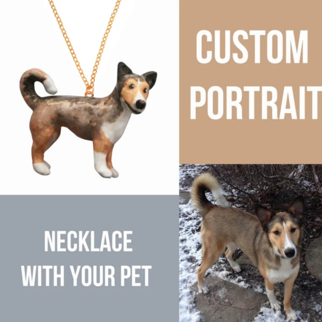 PET PORTRAIT NECKLACE / Custom Dog or Cat Pendat