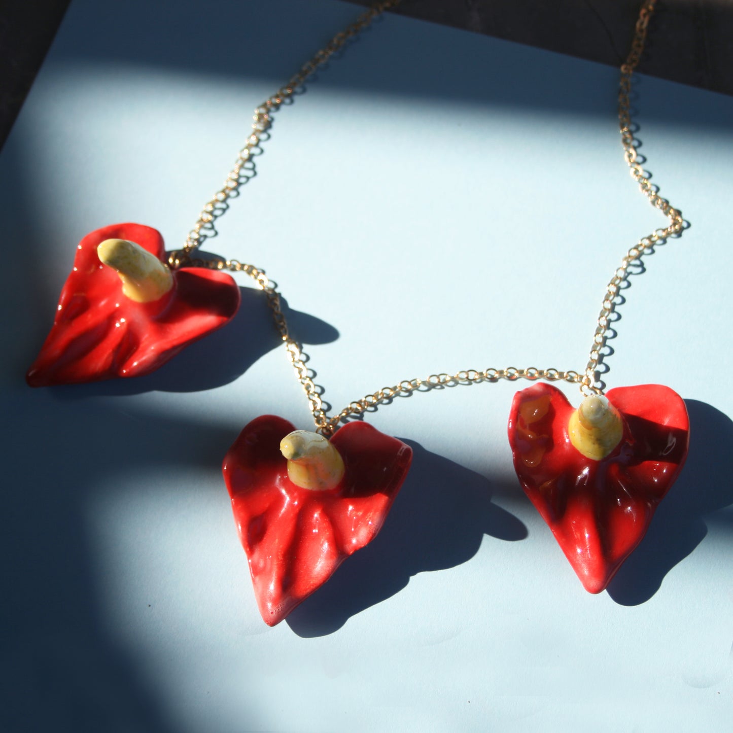 TRIPLE ANTHURIUM NECKLACE