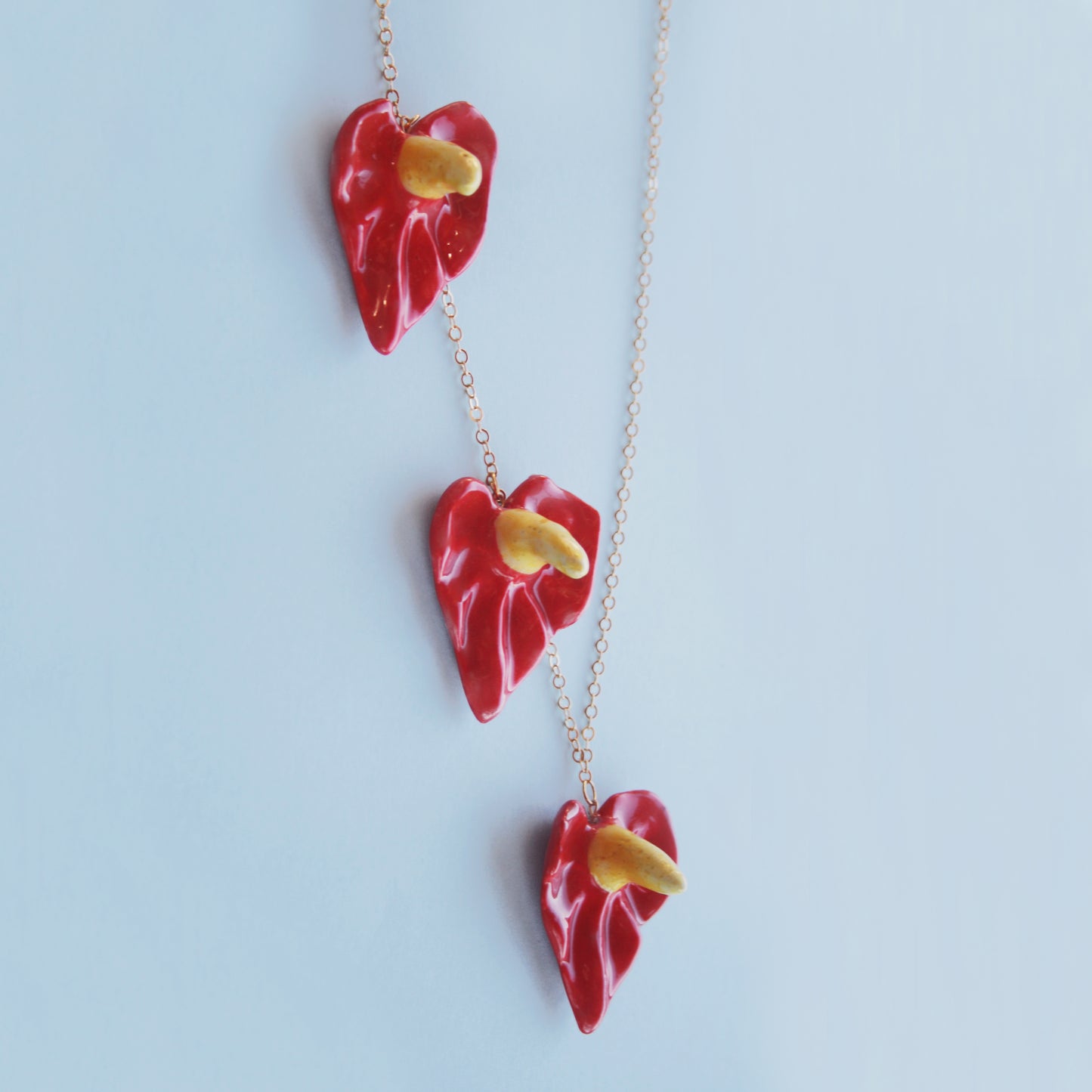 TRIPLE ANTHURIUM NECKLACE