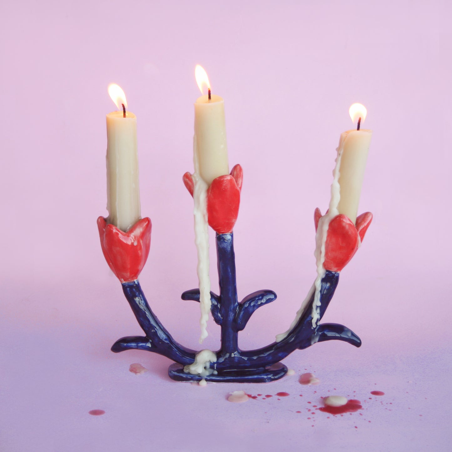 TRIPLE TULIP CANDLE HOLDER