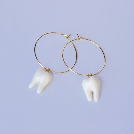 TEETH HOOP EARRINGS